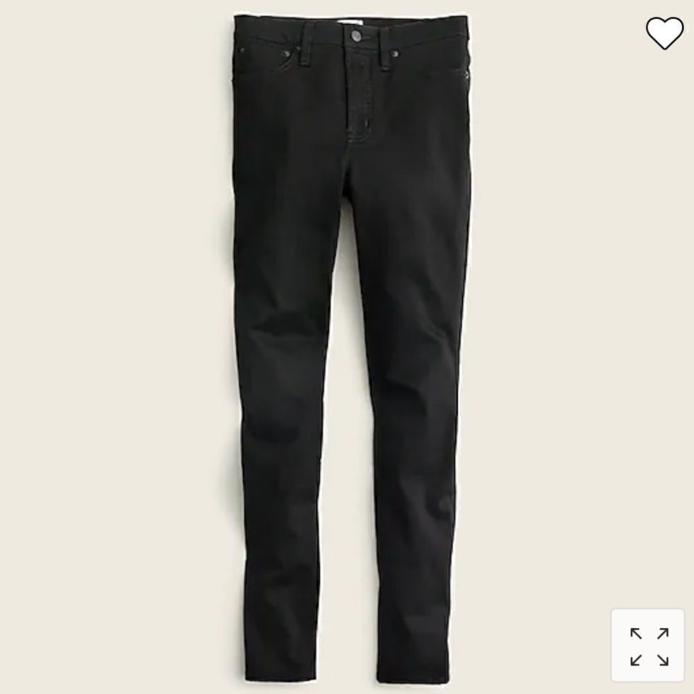 J. Crew 10" highest-rise toothpick jean in true black*